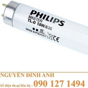 Bóng đèn TL83 cho tủ so màu Philips TL-D 18W/830 - Chuẩn châu Âu